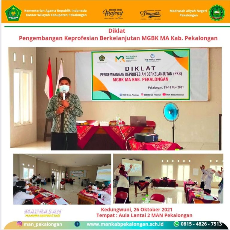 Diklat PKB MGBK KKMA Kabupaten Pekalongan
