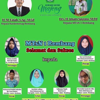 MTsN 1 Rembang Kembali Dulang Belasan Prestasi