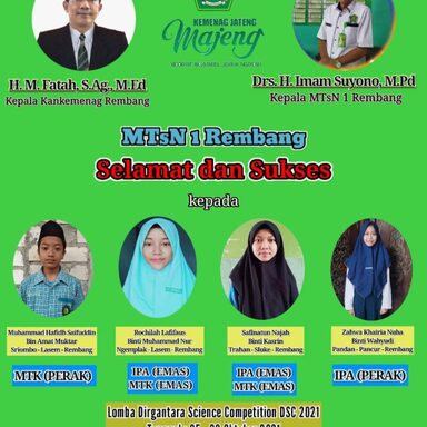 40 Medali Diboyong MTsN 1 Rembang