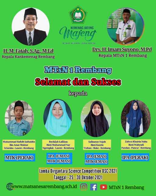 40 Medali Diboyong MTsN 1 Rembang