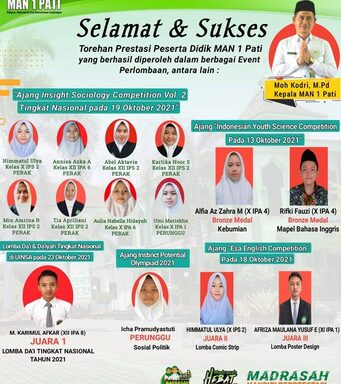 MAN 1 Pati Koleksi 14 Kejuaraan Tingkat Nasional