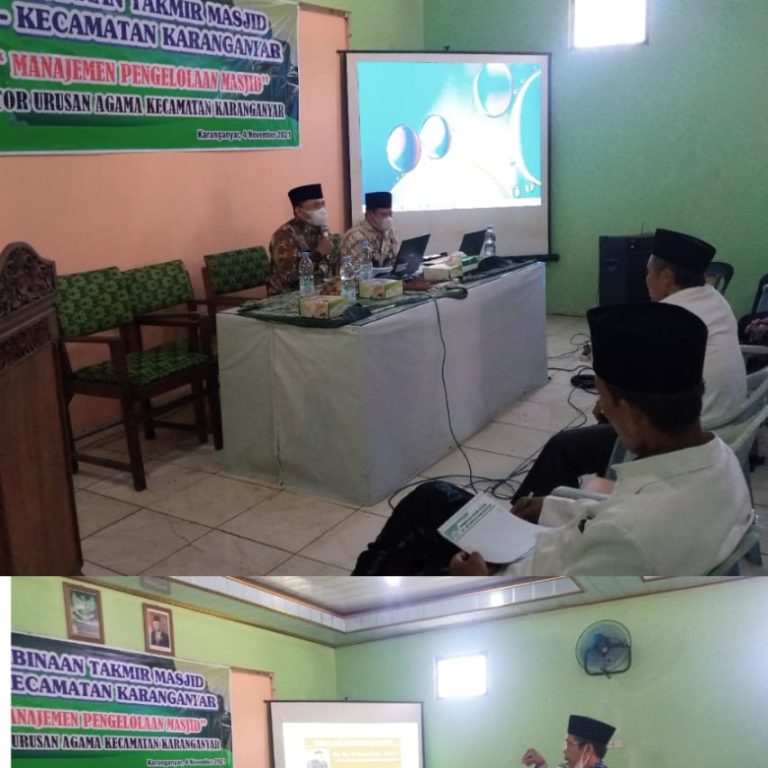 Tingkatkan Wawasan Manajerial Takmir Masjid, KUA Kecamatan Karanganyar Adakan Pembinaan