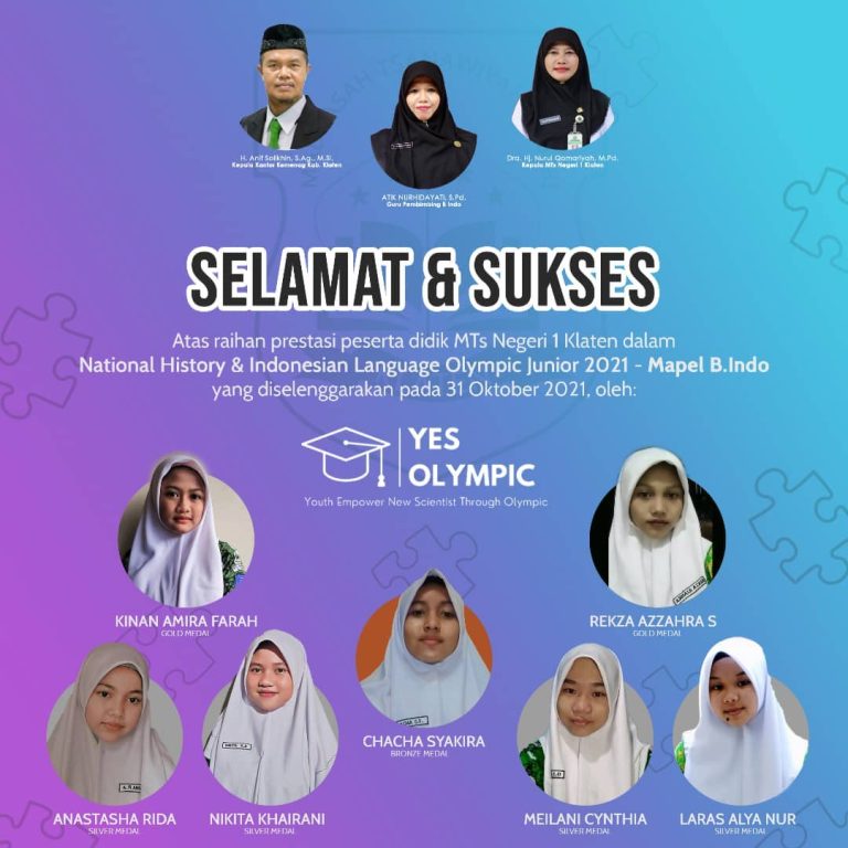 MTsN 1 Klaten Ukir Prestasi Nasional Mapel Bahasa Indonesia