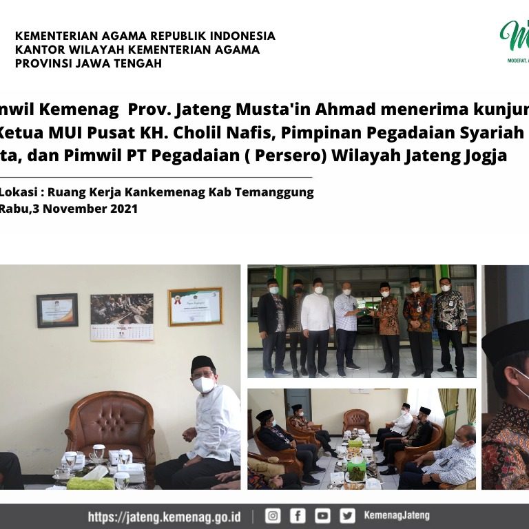 Kakanwil Menerima Kunjungan PT Pegadaian Jateng, DIY