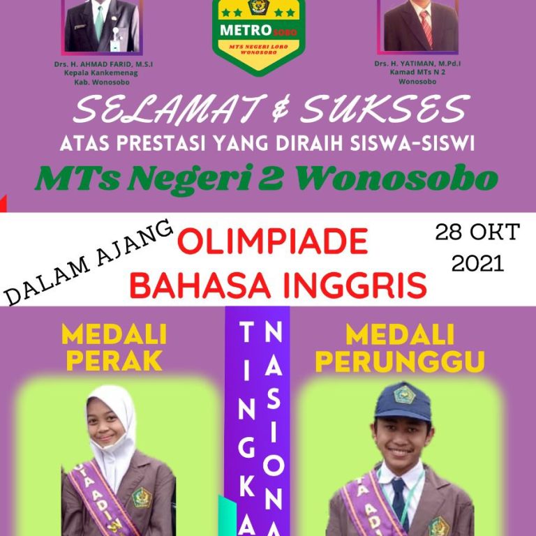 Siswa MTsN 2 Wonosobo Raih Tiga Medali Dalam Ajang Olimpiade Nasional 2021
