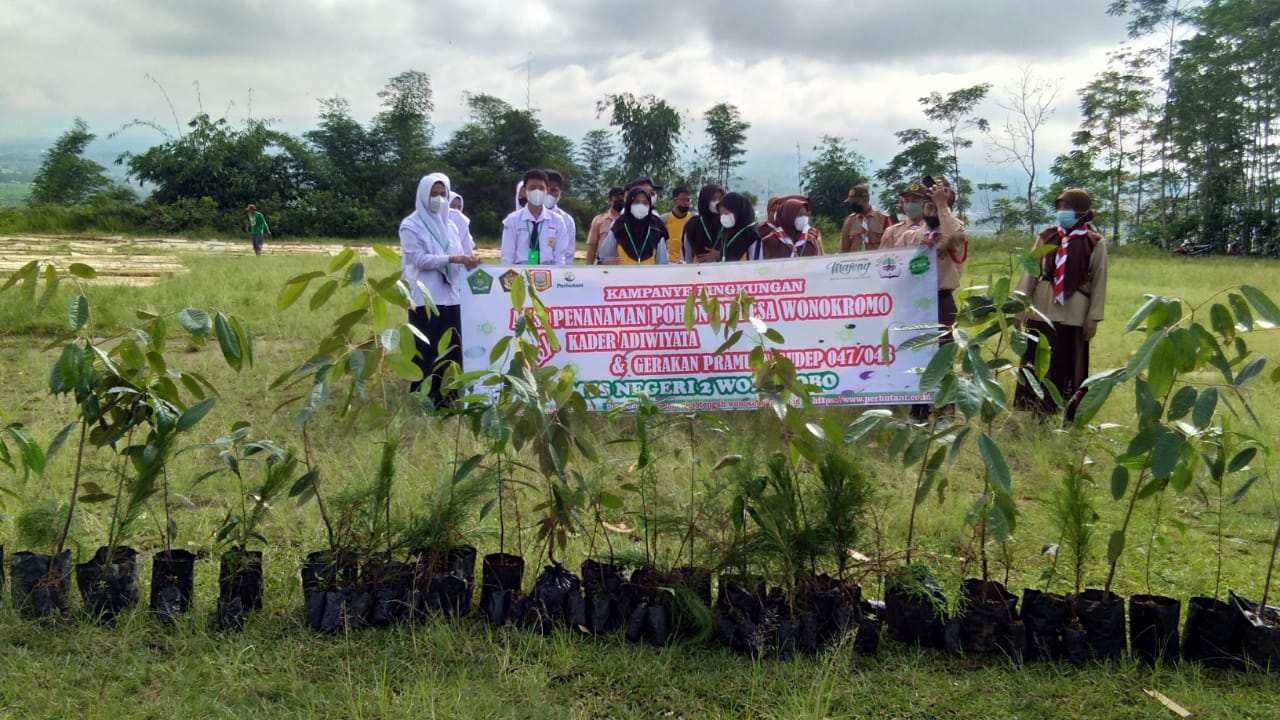 Kader Adiwiyata dan Gerakan Pramuka Gudep 047 MTsN 2 Wonosobo Lakukan Aksi Penanaman Pohon
