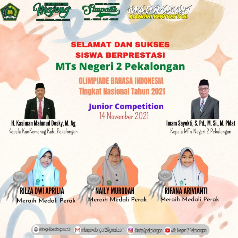 Peserta Didik MTs Negeri 2 Raih Medali di Ajang 2021