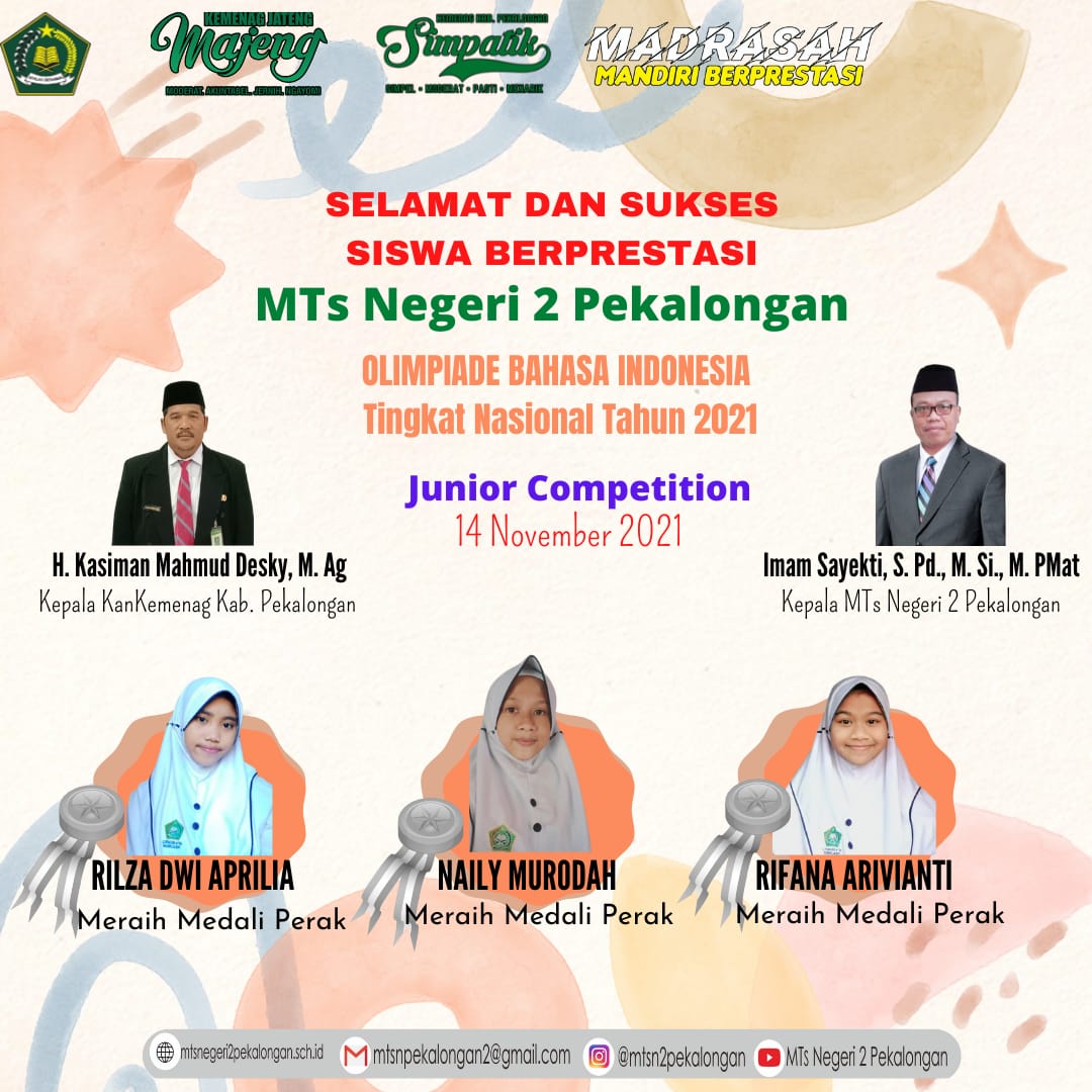Peserta Didik MTs Negeri 2 Raih Medali di Ajang 2021