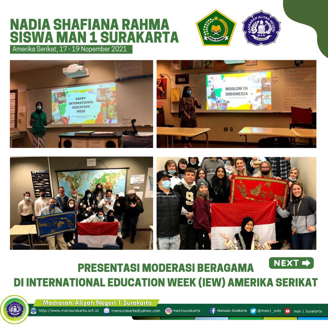 Nadia Shafiana RahmaPresentasiDIModerasi Beragama di International EducTion (IEW) Amerika