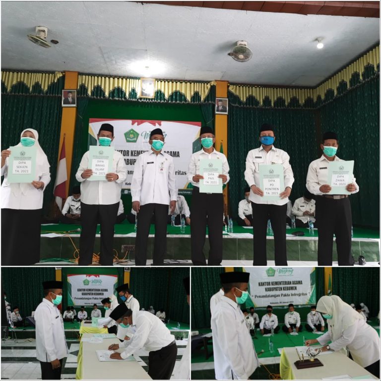 Seluruh Pegawai Kemenag Kebumen Tandatangani Pakta Integritas dan Perjanjian Kinerja Tahun 2021