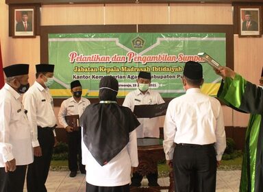 Kholilurrohman dan Ika Wijayanti Dilantik menjadi Kepala MIN