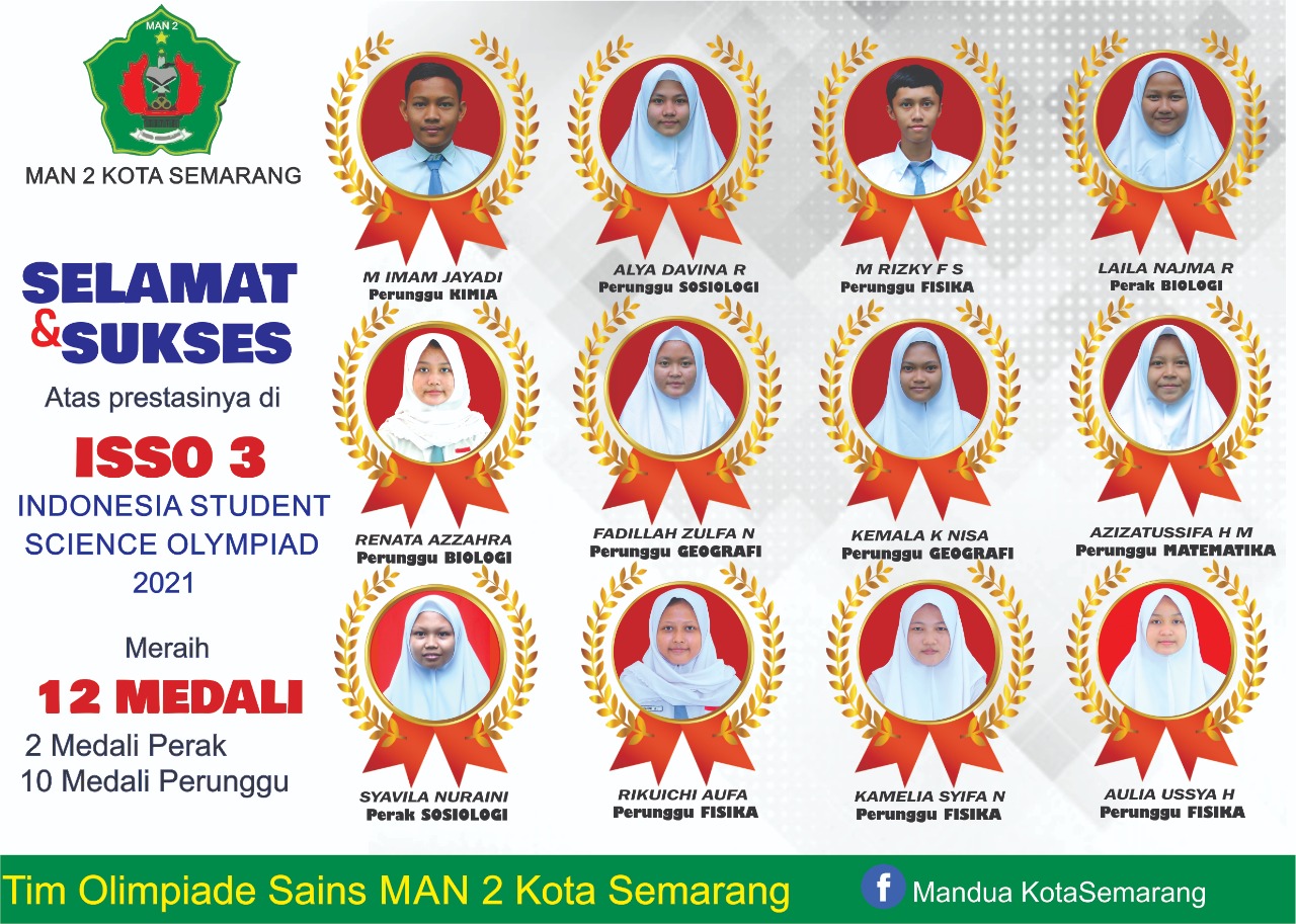 MAN 2 Kota Semarang Raih 12 Medali di Olimpiade Sains Nasional 2021