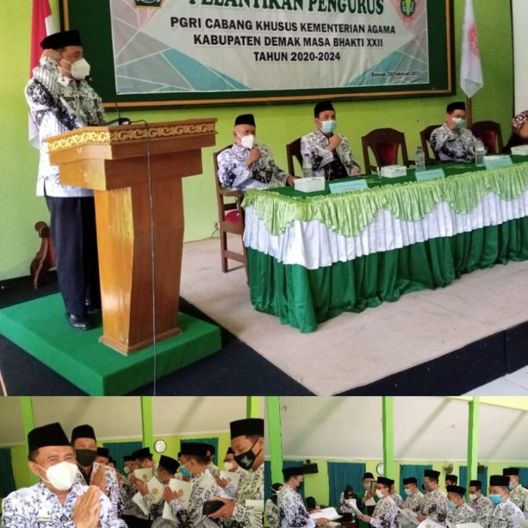 Pengurus PGRI Kab. Demak Lantik H. Mat Royadi sebagai Ketua PGRI Cabsus Kemenag Kab. Demak