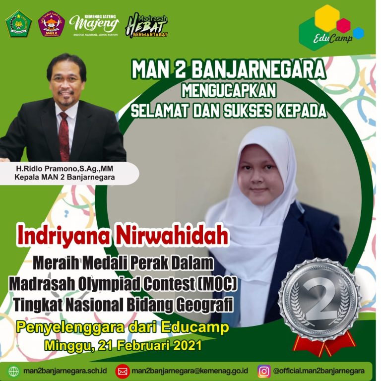 MAN 2 Banjarnegara Menambah Koleksi Medali Olimpiade MOC