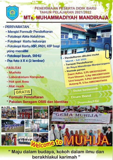 Sosialisasi PPDB MTs Muhammadiyah Mandiraja di Tengah Pandemi Covid-19