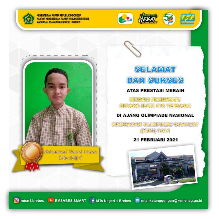 MOC 2021, MTs N 1 Brebes Raih Medali Perunggu