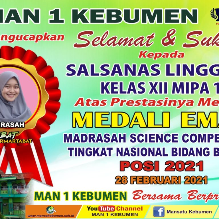 Peserta Didik MAN 1 Kebumen Raih Medali Emas pada Ajang MSC Nasional