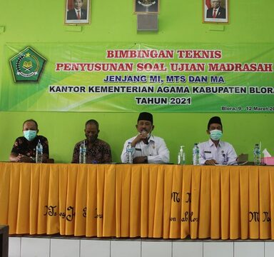 Hari ini, Kankemenag Kab. Blora Gelar Bimtek Penyusunan Soal Ujian Madrasah Jenjang MI, MTs dan MA Tahun 2021