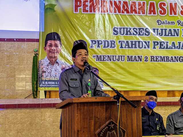 Bina ASN MAN 2 Rembang, Kakankemenag Sampaikan Madrasah Sudah Berkualitas Internasional