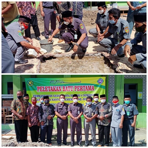 Bangun Gedung Baru, MTsN 2 Sukoharjo Gelar Acara Peletakan Batu