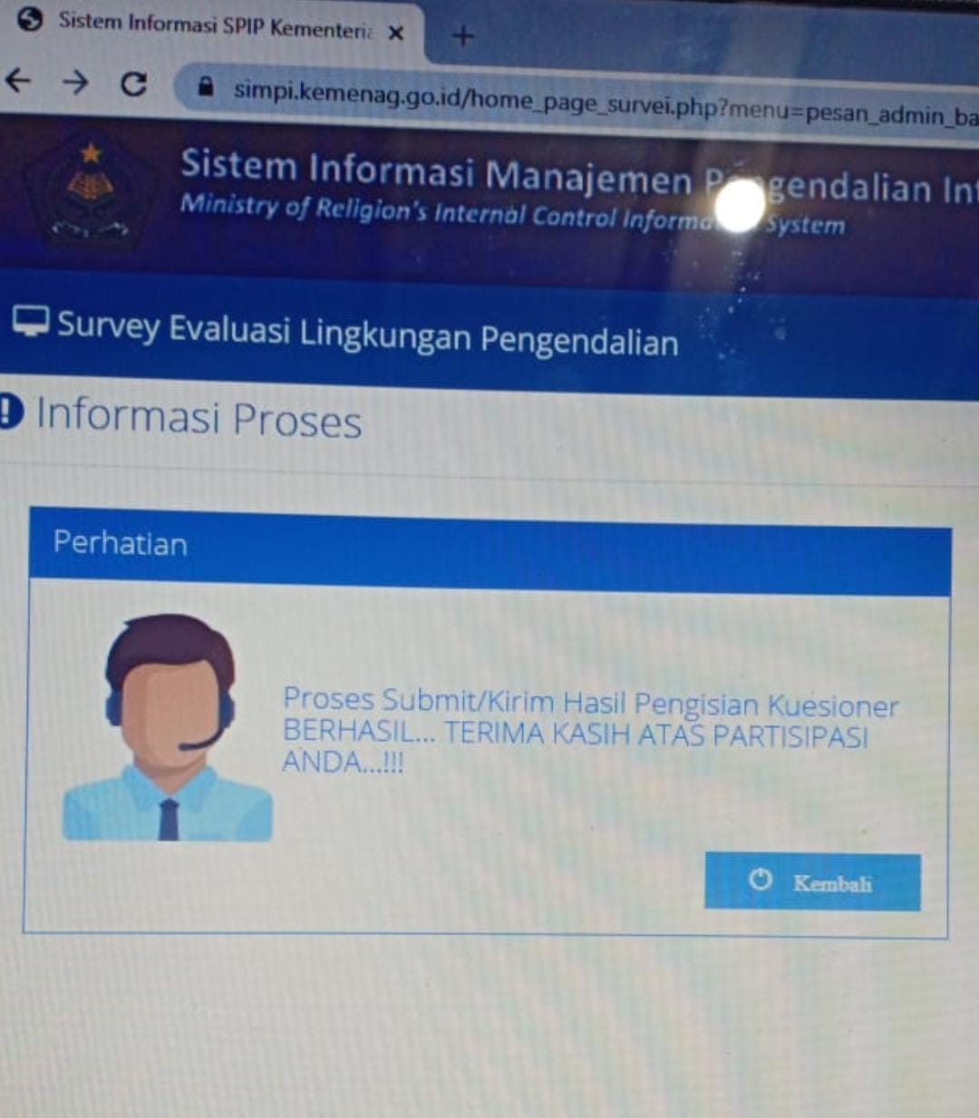Kemenag Wonosobo Kontrol Penyelenggaran Layanan Masyarakat : Update SIMPI
