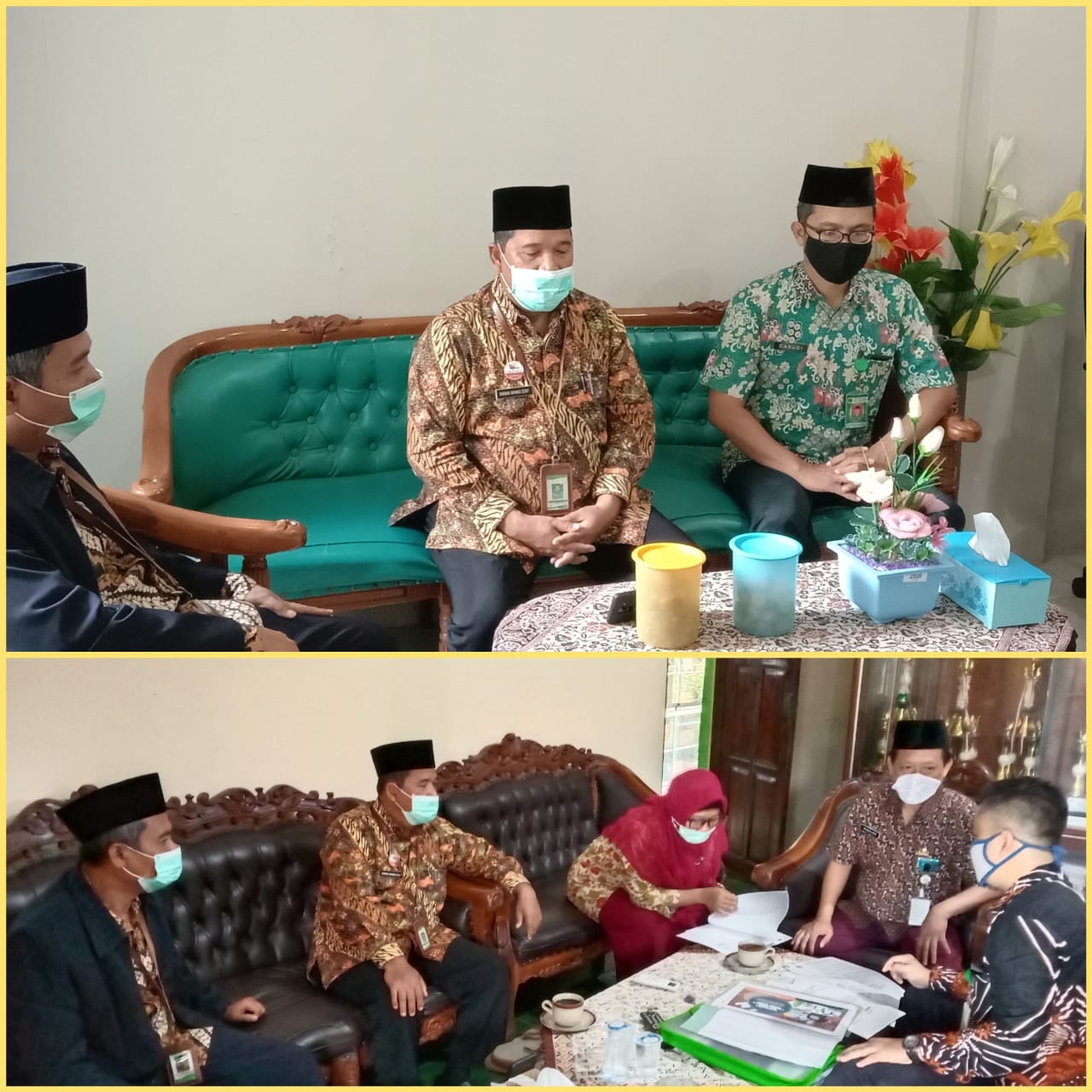 Monitoring Persiapan Uji Coba PTM di MAN Pekalongan dan MTs N 1 Pekalongan.
