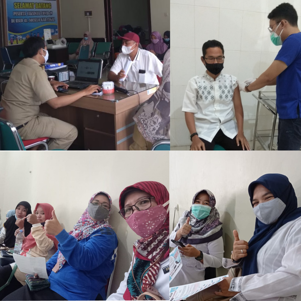 Guru dan Pegawai MAN 1 Tegal Antusias Jalani Vaksin Pertama