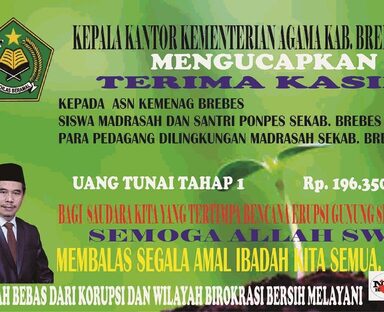 Alhamdulillah Kemenag Brebes Berdonasi Ke Masyarakat Terdampak Erupsi Semeru