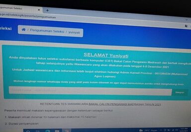 Seksi Penmad Kemanag Banjarnegara Pantau Hasil CBT Seleksi Calon Pengawas Tahun 2021