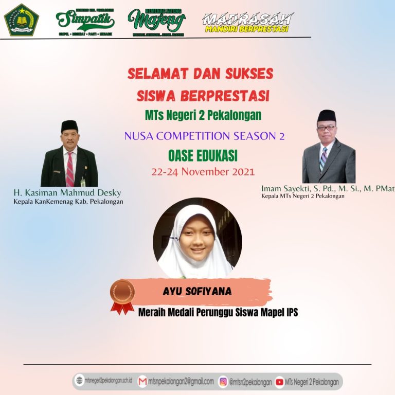 Guru dan Siswa MTs Negeri 2 Pekalongan Raih Medali Ajang NUSA Competition Session 2 Tingkat Nasional