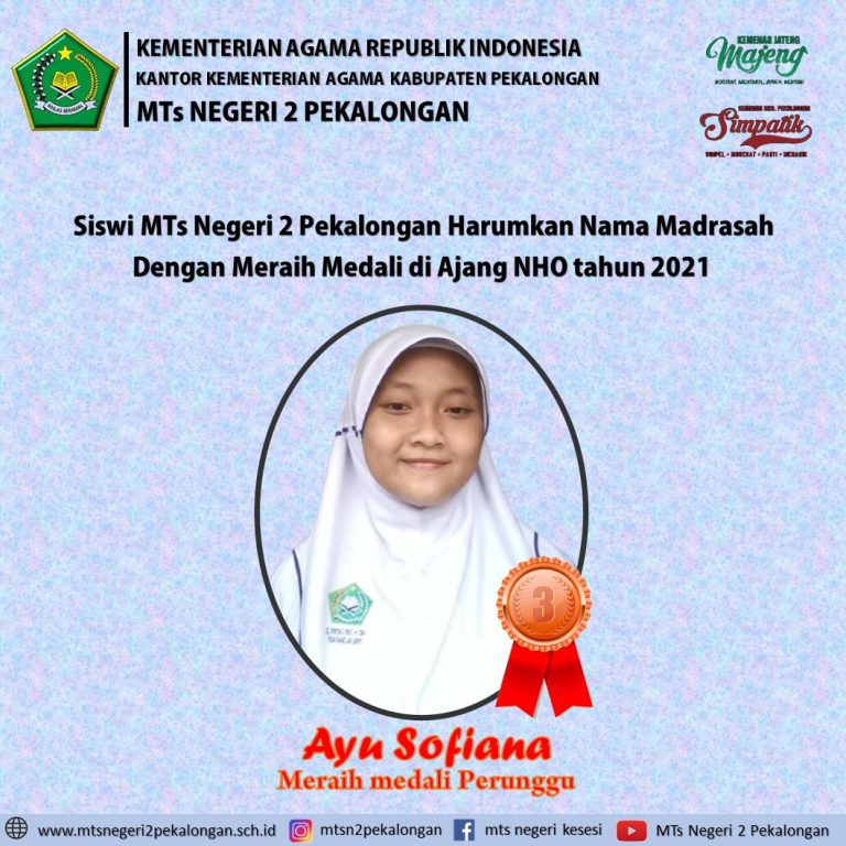 Siswi MTs Negeri 2 Pekalongan Sabet Medali NHO 2021