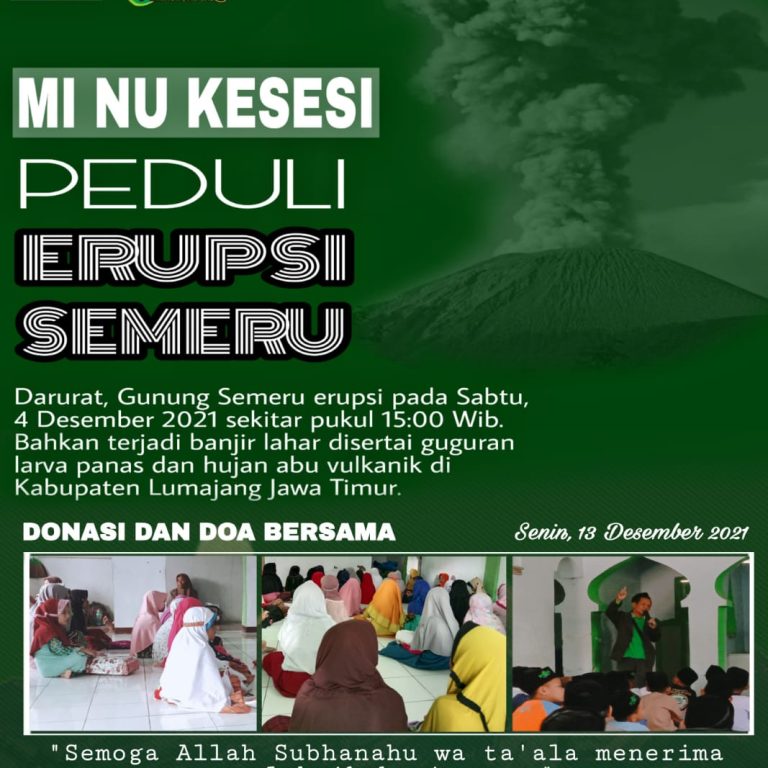MI NU Kesesi Peduli Erupsi Semeru