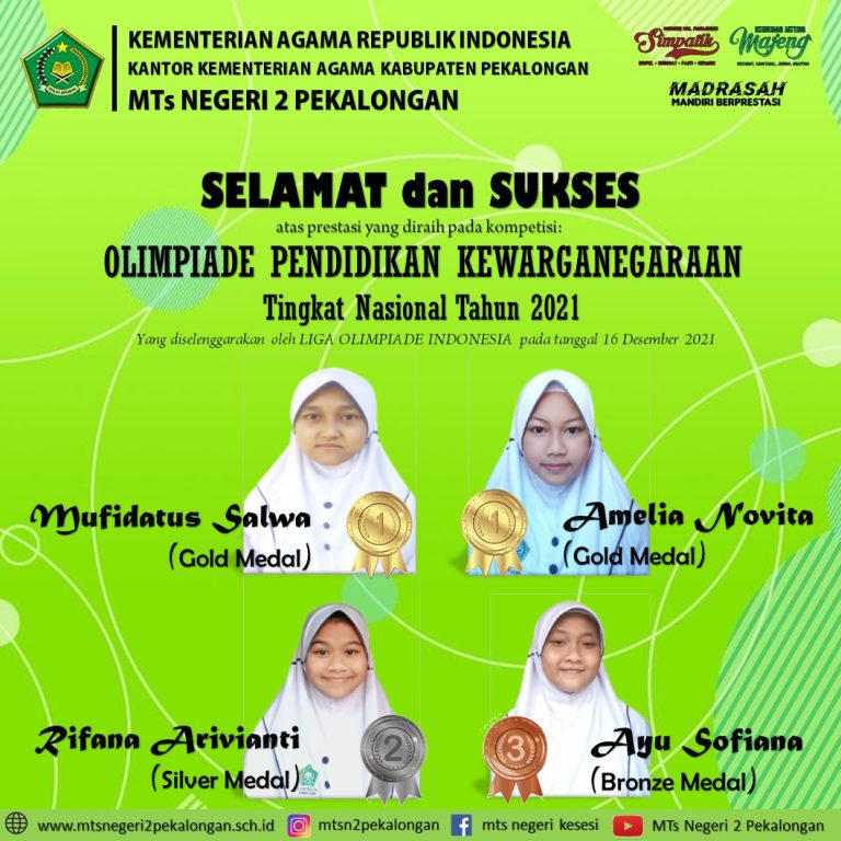 Raih Prestasi di Olimpiade PKn Tingkat Nasional