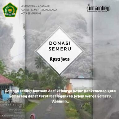 Kemenag Kota Semarang Donasikan Rp53 juta untuk Warga Terdampak Semeru