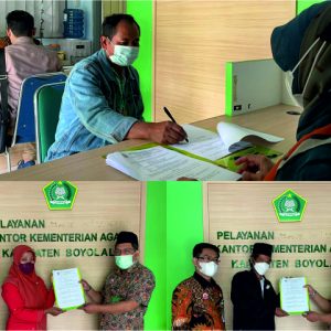 Penandatanganan SIK PPNPN pada KUA Kecamatan yang disaksikan langsung Kepala Kantor Kementerian Agama Kabupaten Boyolali