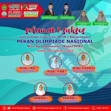 5 Siswi MTs N 1 Banjarnegara kembali Torehkan prestasi
