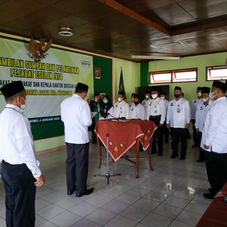 Ahmad Farid Lantik Pejabat Eselon IV di Lingkungan Kankemenag Kab. Wonosobo