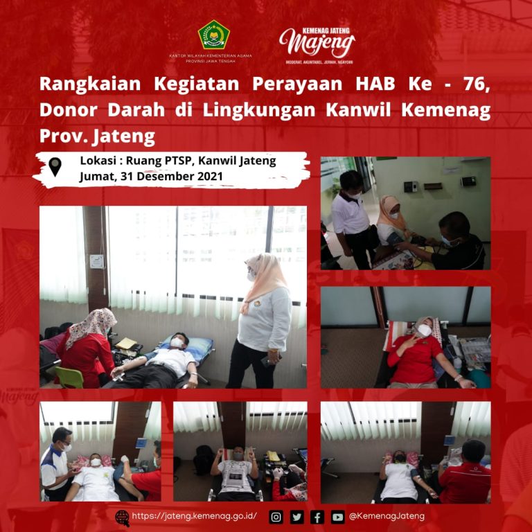 Donor Darah Wujud Kepedulian dan Kemanusian Di Lingkungan Kanwil Kemenag