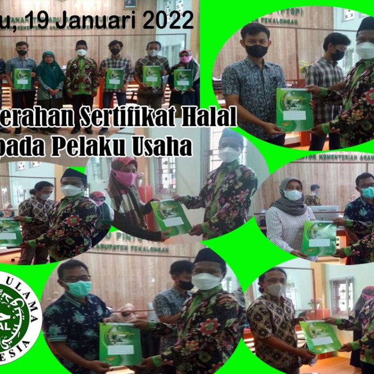 Penyerahan Sertifikat Halal Kepada Tujuh Pelaku Usaha