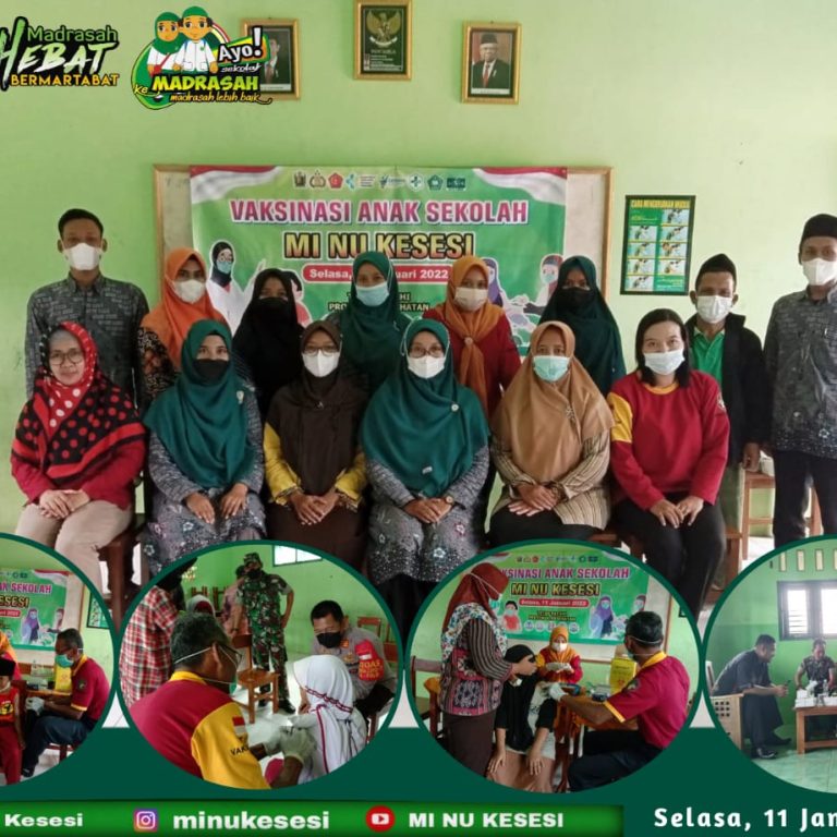 Pelaksanaan Vaksinasi Covid-19 Usia 6-11 Tahun di MI NU Kesesi