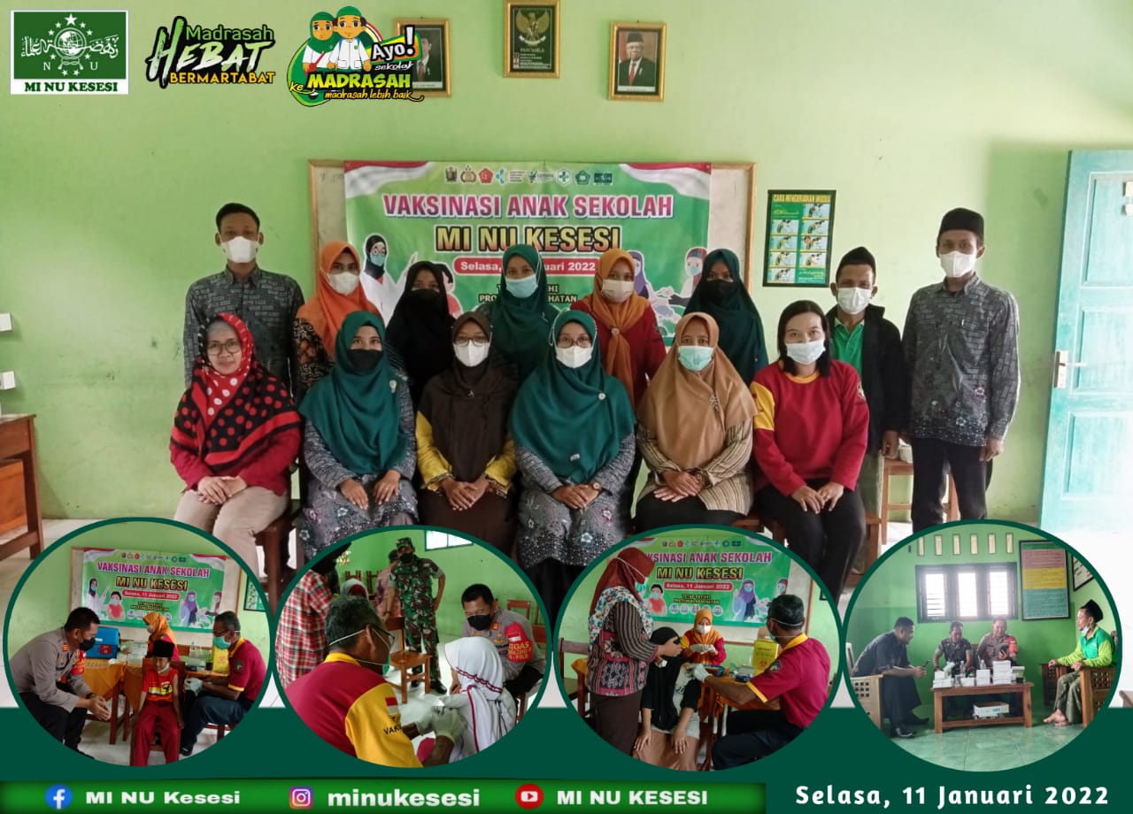 Pelaksanaan Vaksinasi Covid-19 Usia 6-11 Tahun di MI NU Kesesi