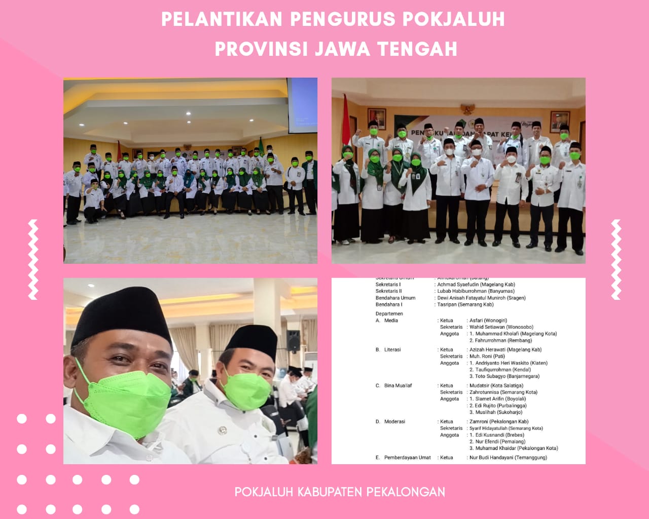 Zamroni PAIF Kab. Pekalongan Ditunjuk Sebagai Ketua Departemen Moderasi