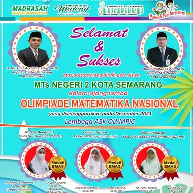 Jadi Inspirasi, Tim Olimpiade Matematika MTs N 2 Kota Semarang Raih 9 Medali