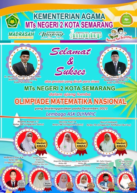 Jadi Inspirasi, Tim Olimpiade Matematika MTs N 2 Kota Semarang Raih 9 Medali