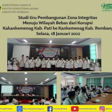 Studi Tiru ZI, Kemenag Rembang Sharing Pengalaman Pembangunan ZI