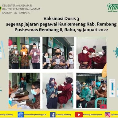 Pegawai Kemenag Rembang Antusias Ikuti Vaksinasi Dosis 3