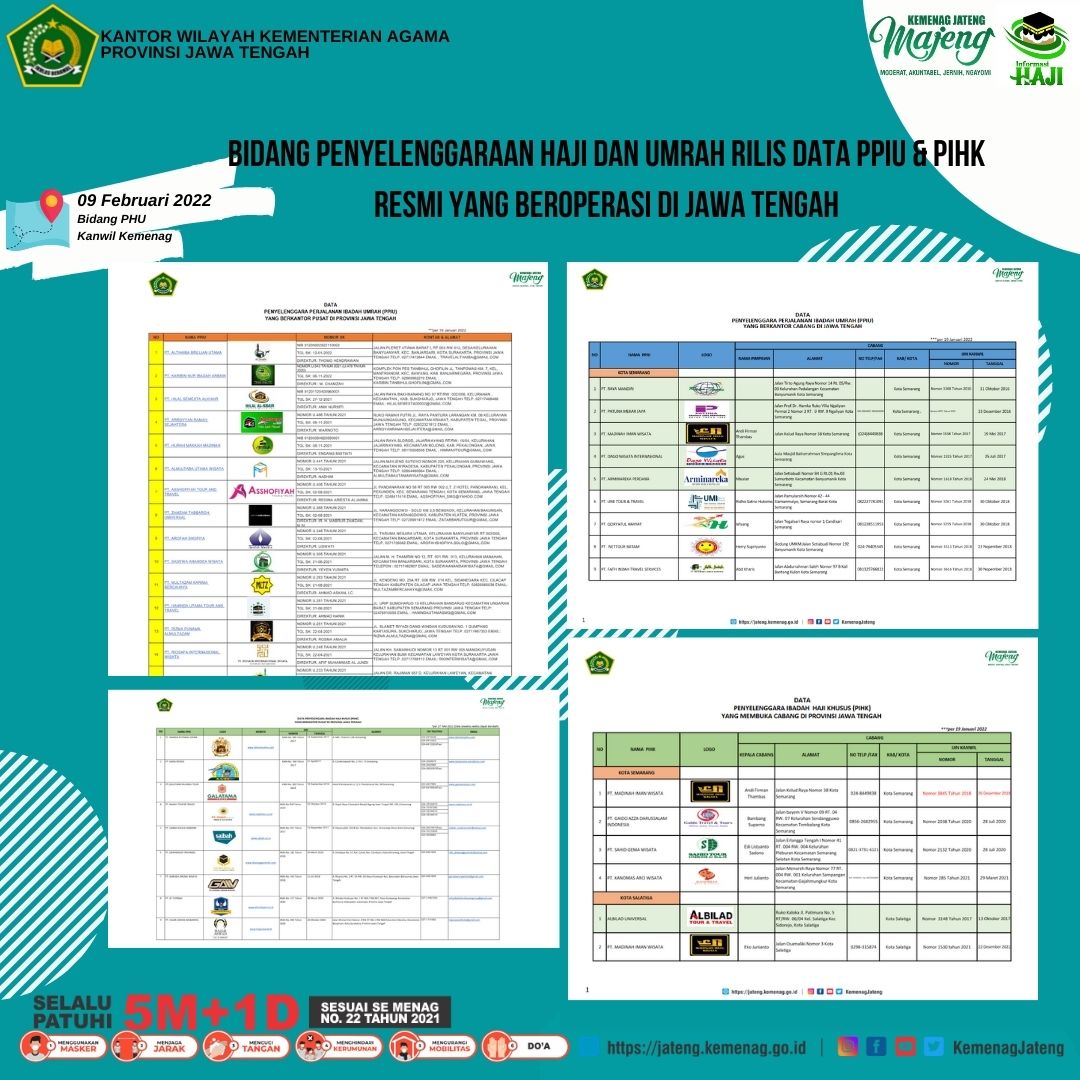 PHU Rilis Data Terbaru PPIU dan PIHK Jawa Tengah