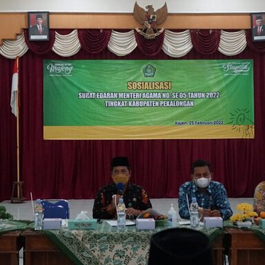 Kankemenag Kab. Pekalongan Gelar Sosialisasi SE Menag No. 5 Tahun 2022