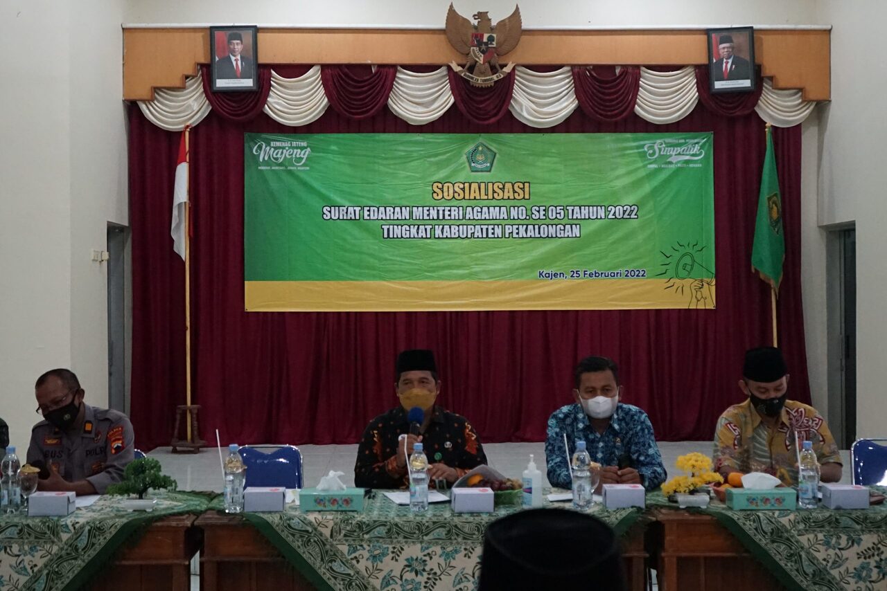 Kankemenag Kab. Pekalongan Gelar Sosialisasi SE Menag No. 5 Tahun 2022