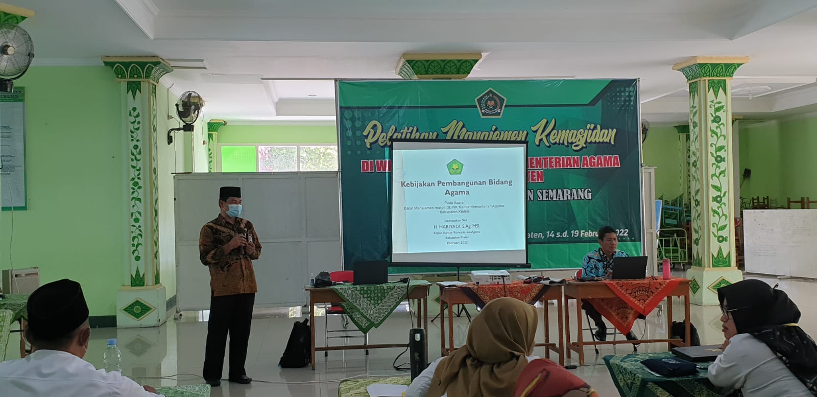 Pelatihan Manajemen Kemasjidan, Kakankemenag Sampaikan Moderasi Beragama
